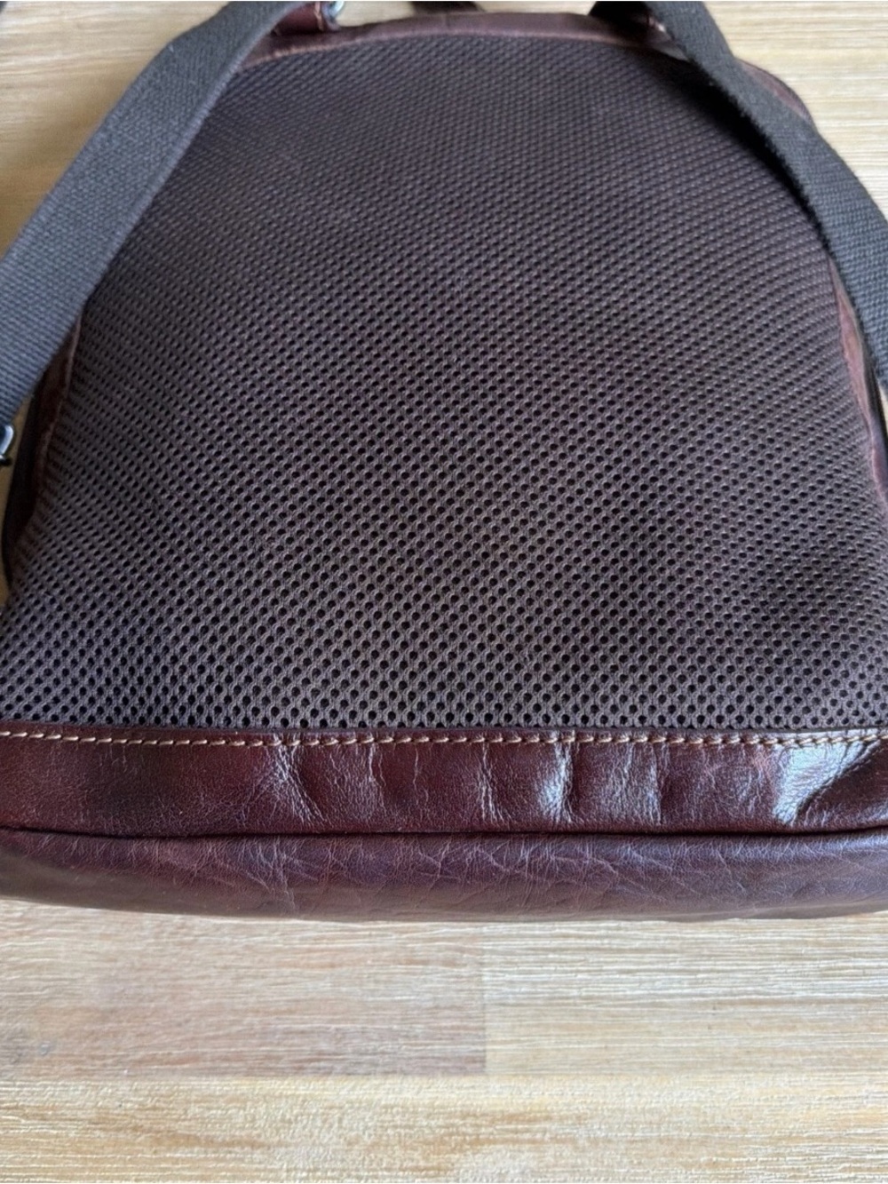 Jack Georges Voyager Convertible Small Backpack Brown Buffalo Leather Zip Close - Picture 6 of 14